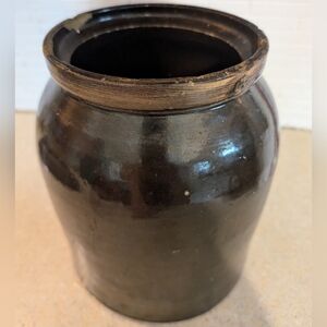 Vintage Hand Turned Brown Glazed 2 Gallon Stoneware Crock - No Bundle